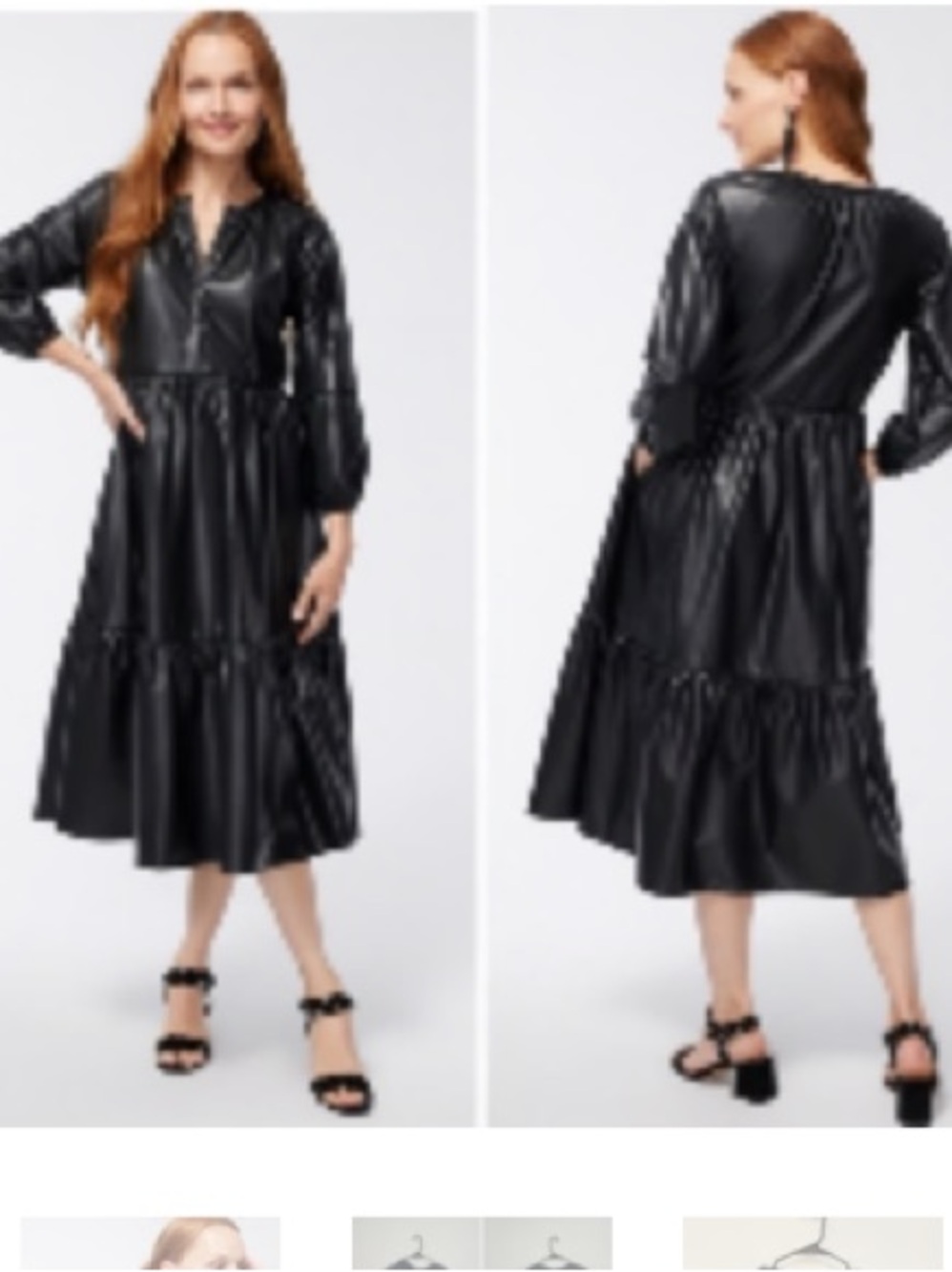 Chicos Pleather Tiered Midi Dress - Picture 2 of 9